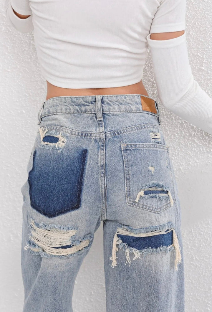 Kvinders Vintage slidte Jeans