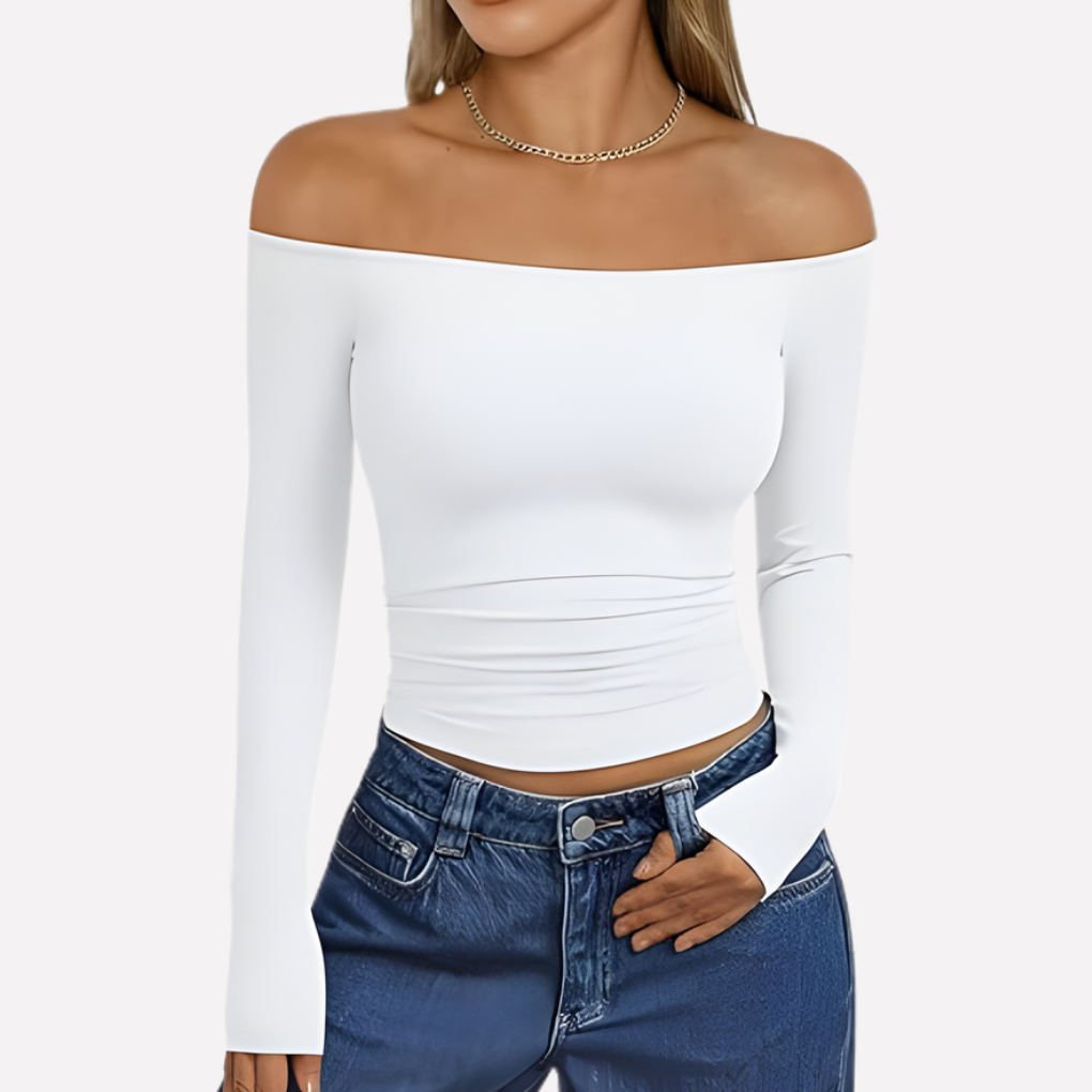Kvinders Off-The-Shoulder Langærmet Top