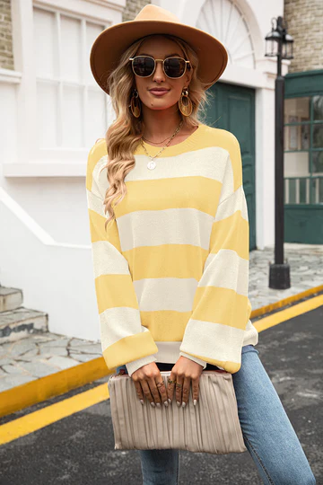 Trendy stribet damesweater - Sohpie