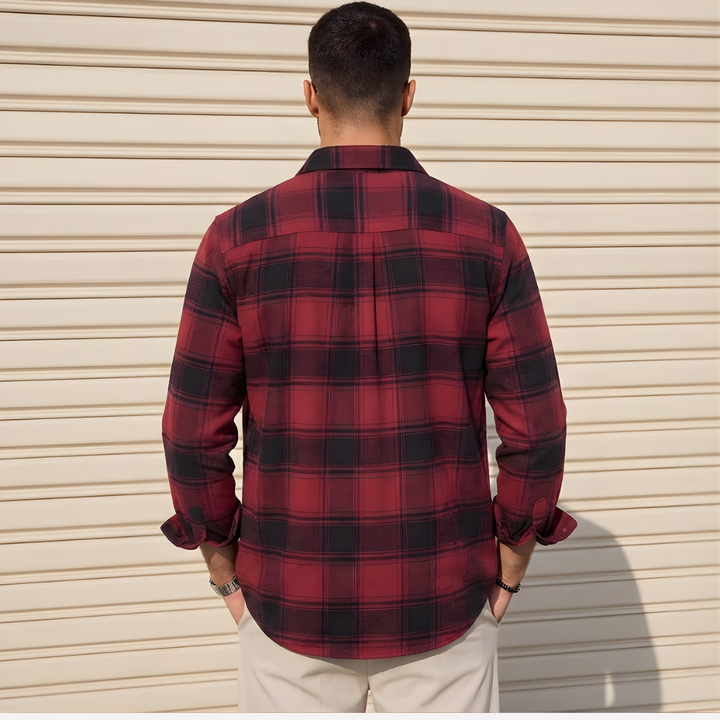 Mænds Plaid Flannel Skjorte