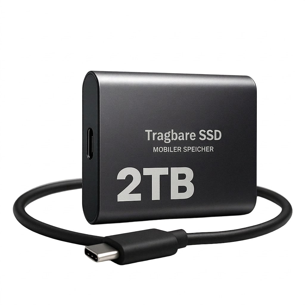 Bærbar ekstern SSD med USB-C, op til 1050 MB/s til højhastighedsoverførsler