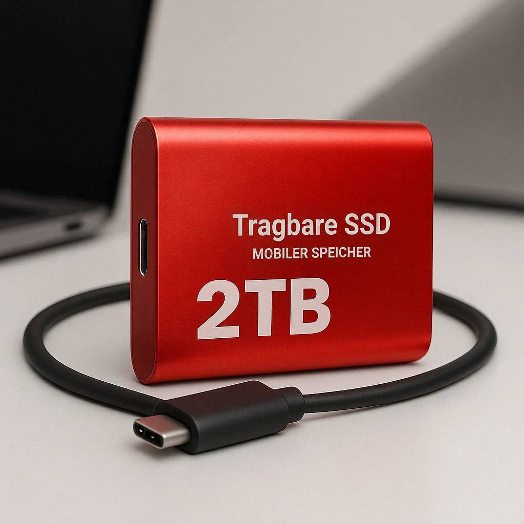 Bærbar ekstern SSD med USB-C, op til 1050 MB/s til højhastighedsoverførsler