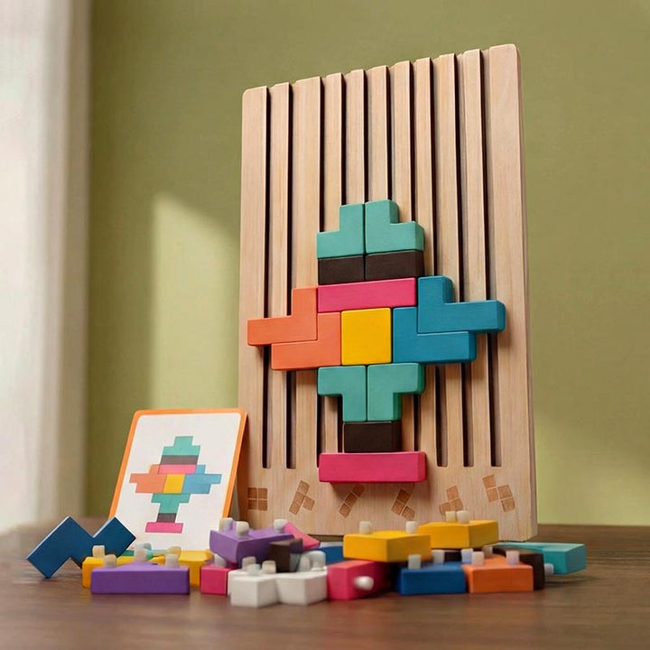 Tetris-puslespil i træ - hjernegymnastik, der vokser sammen med dit barn