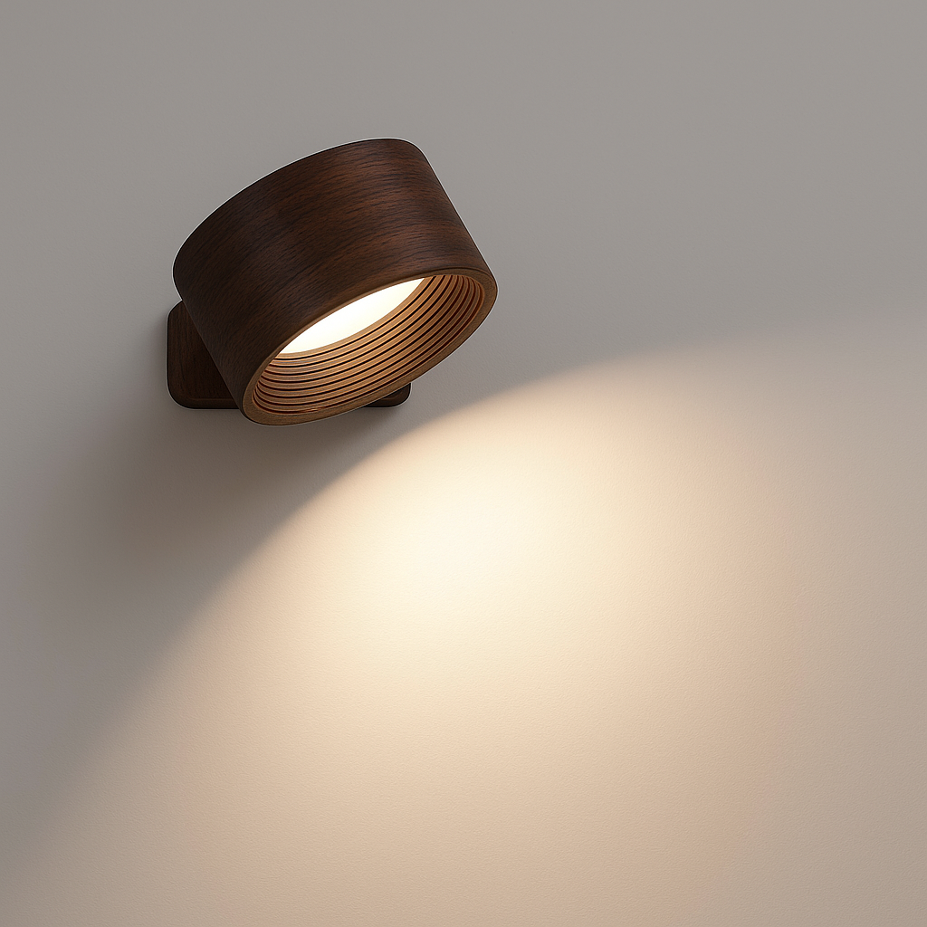 Trådløs LED-væglampe med 360° rotation, touchdæmpning, 3 lysfarver og USB-C-batteri