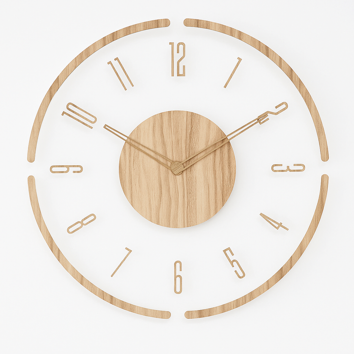 Moderne minimalistisk vægur, lydløst, nordisk rundt design
