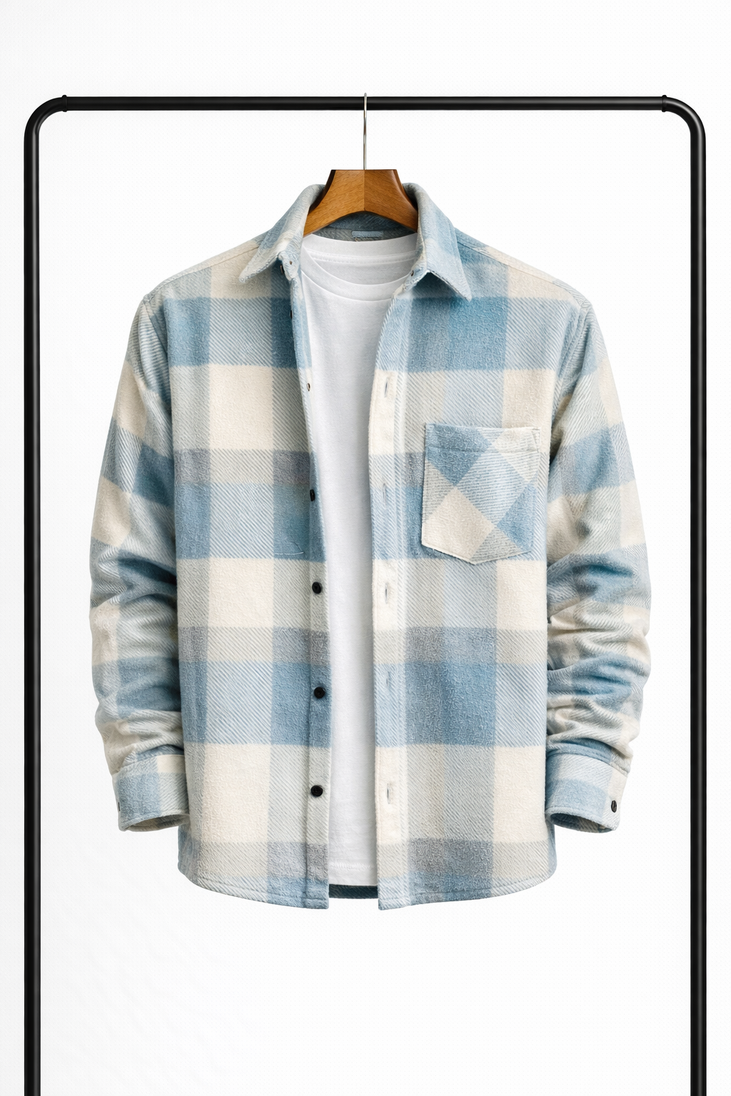 Klassisk ternet overshirt til mænd – varm, behagelig skjortejakke som mellemlag