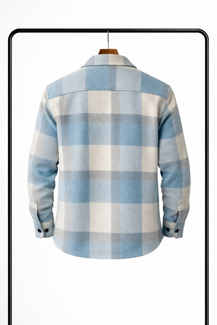 Klassisk ternet overshirt til mænd – varm, behagelig skjortejakke som mellemlag