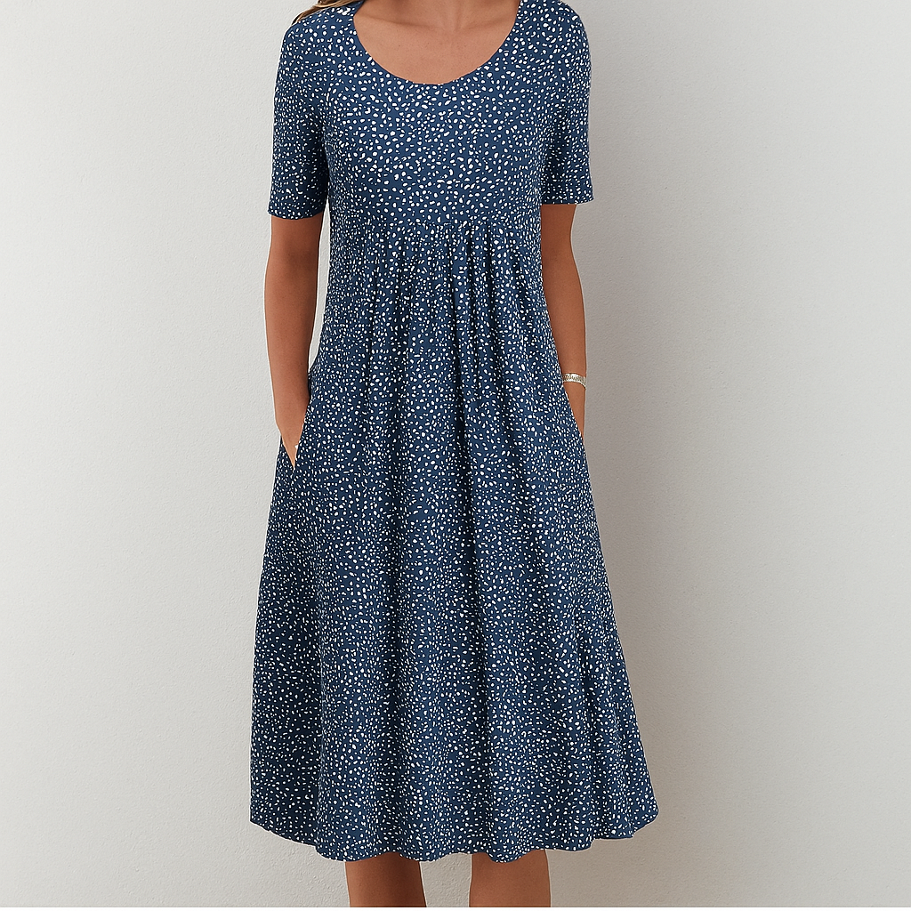 Ubesværet vintage blomsterprintet flæsekjole