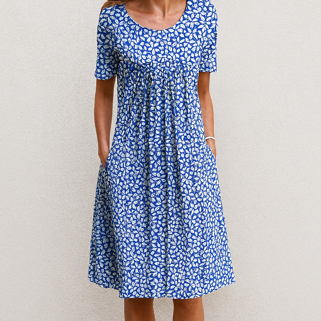 Ubesværet vintage blomsterprintet flæsekjole