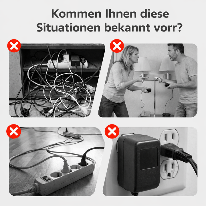 Stikdåse med USB og afbrydere | Flerstikdåse-overspændingsbeskyttelse 2500 W
