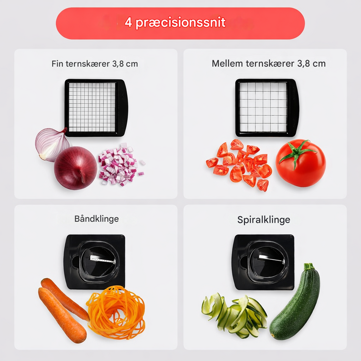 4-i-1 Grøntsags Hakker og Spiralizer