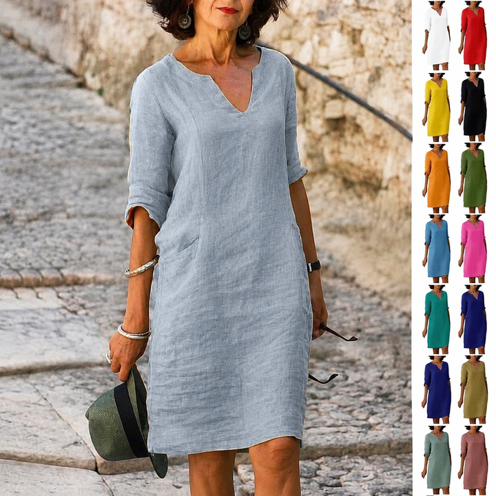 Kvinders Vintage Stil V-Hals Kjole