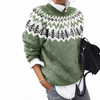 Kvinders Ribbet Strik Sweater med Rund Hals