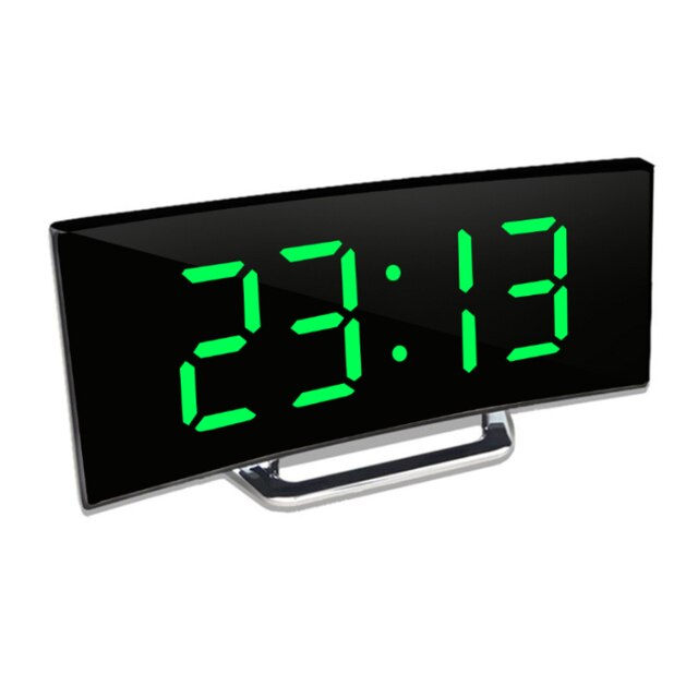 Digitalt vækkeur | Buet LED-spejldisplay | Automatisk justering af lysstyrke