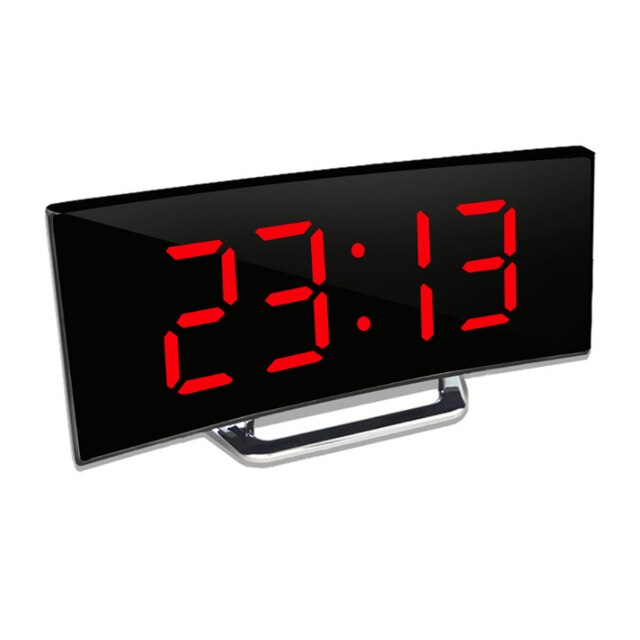 Digitalt vækkeur | Buet LED-spejldisplay | Automatisk justering af lysstyrke