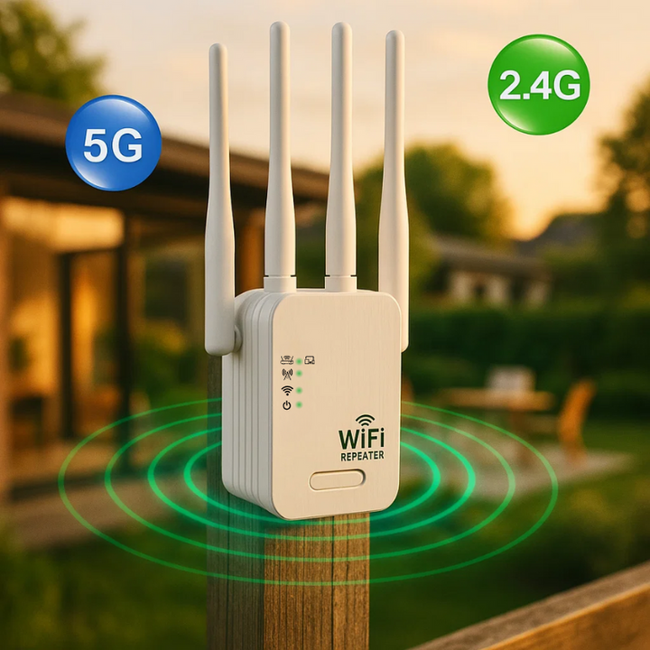 Hurtig WiFi-signalforstærker op til 1200Mbps