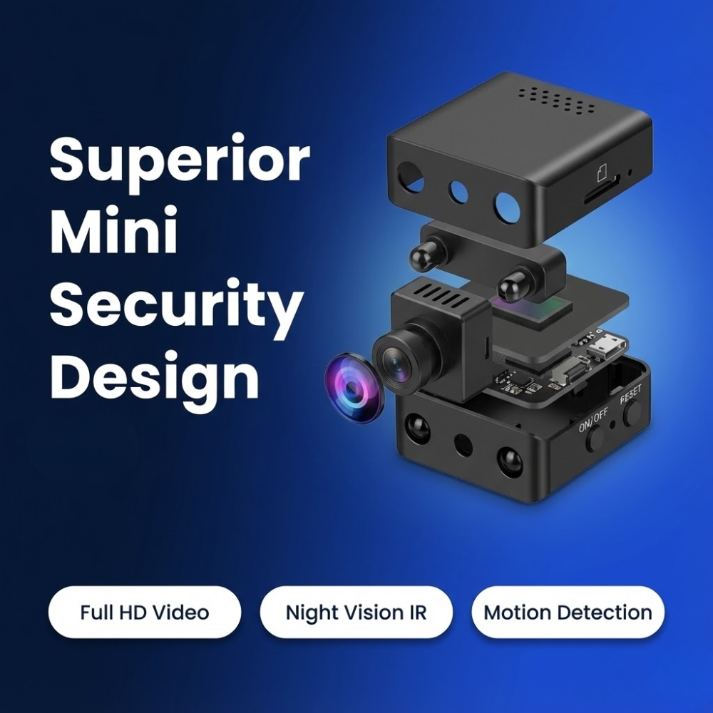 Mini HD-overvågningskamera med Wi-Fi