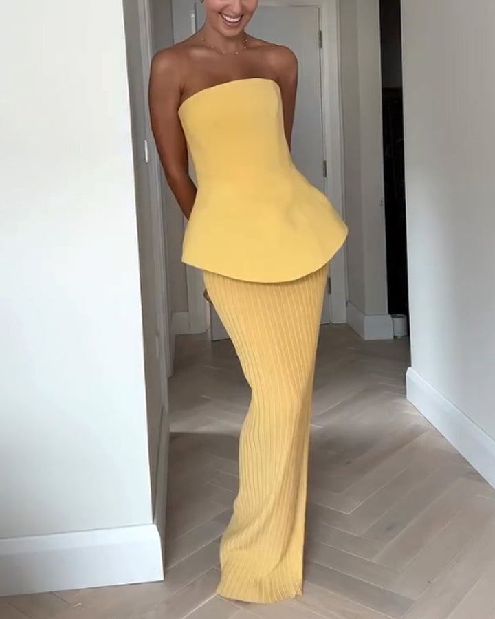 Stropløs Maxi Kjole – Elegant & Tidløs