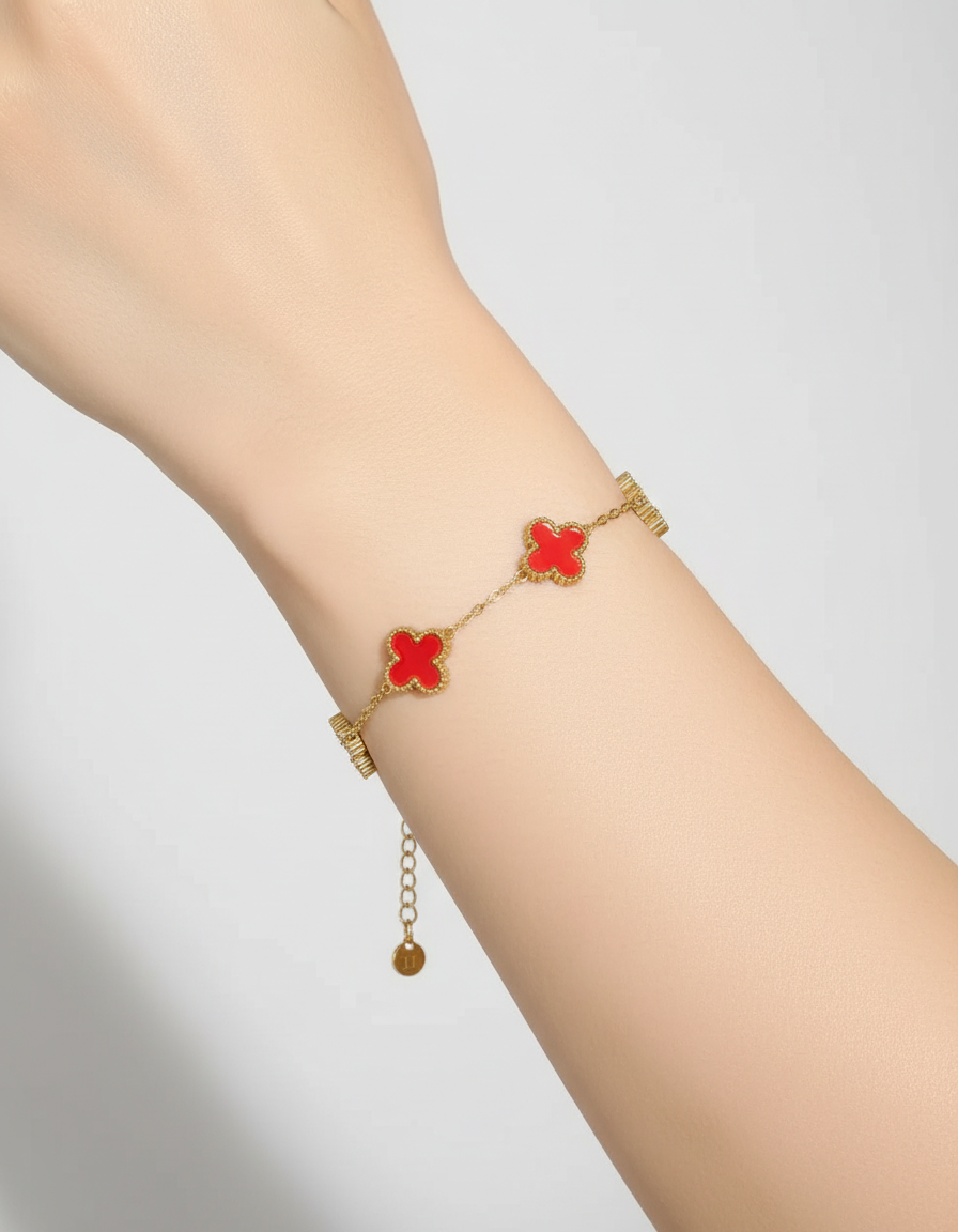 Elegant armbånd med kløvermotiv - FlowerShine