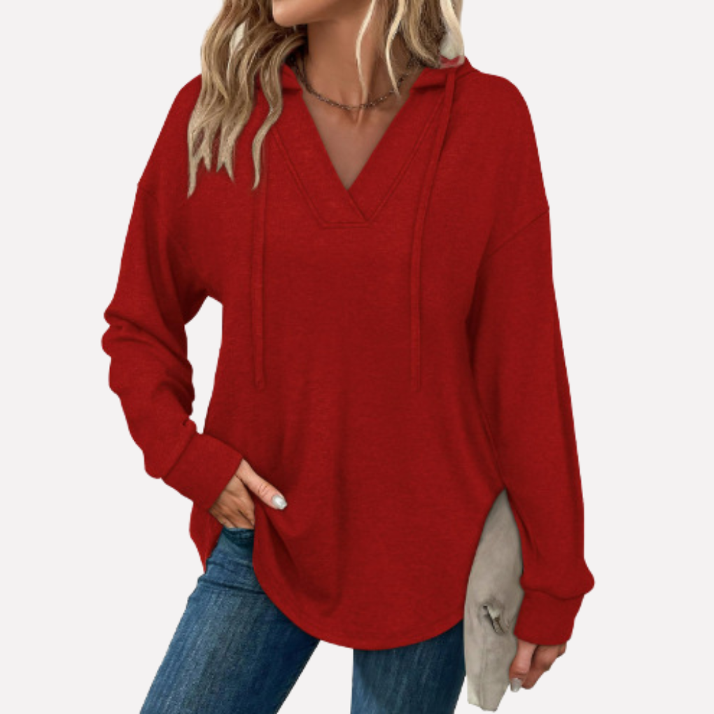 V-Hals Oversized Hoodie