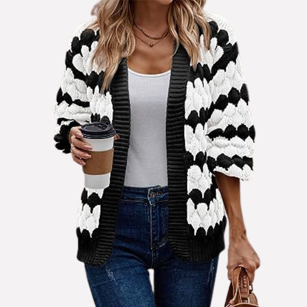 Kvinders Åben-Front Cardigan – Stilfuld og Alsidig Lag-på-Stykke