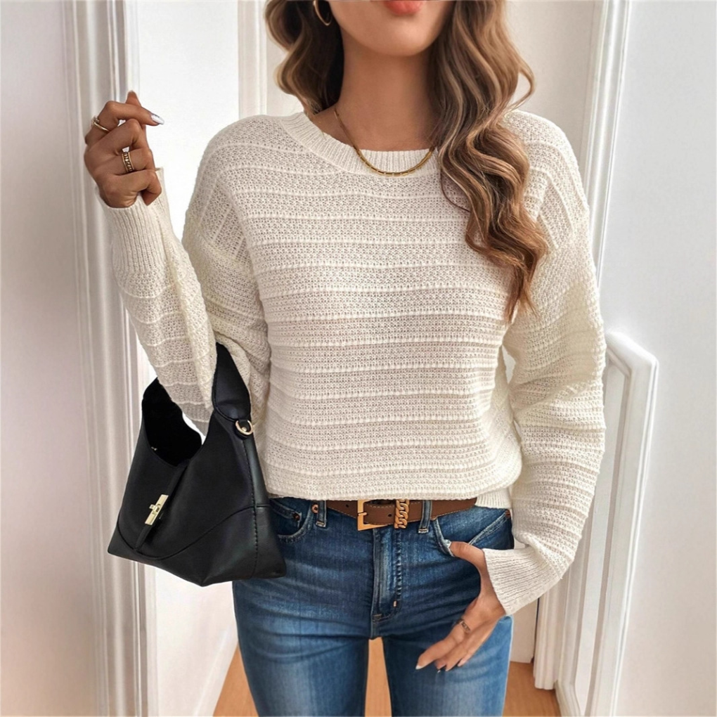 Kvinders Bue-Ryg Pullover Sweater