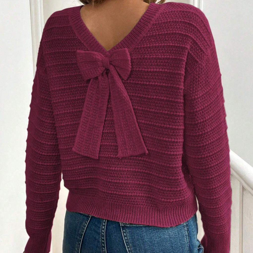 Kvinders Bue-Ryg Pullover Sweater