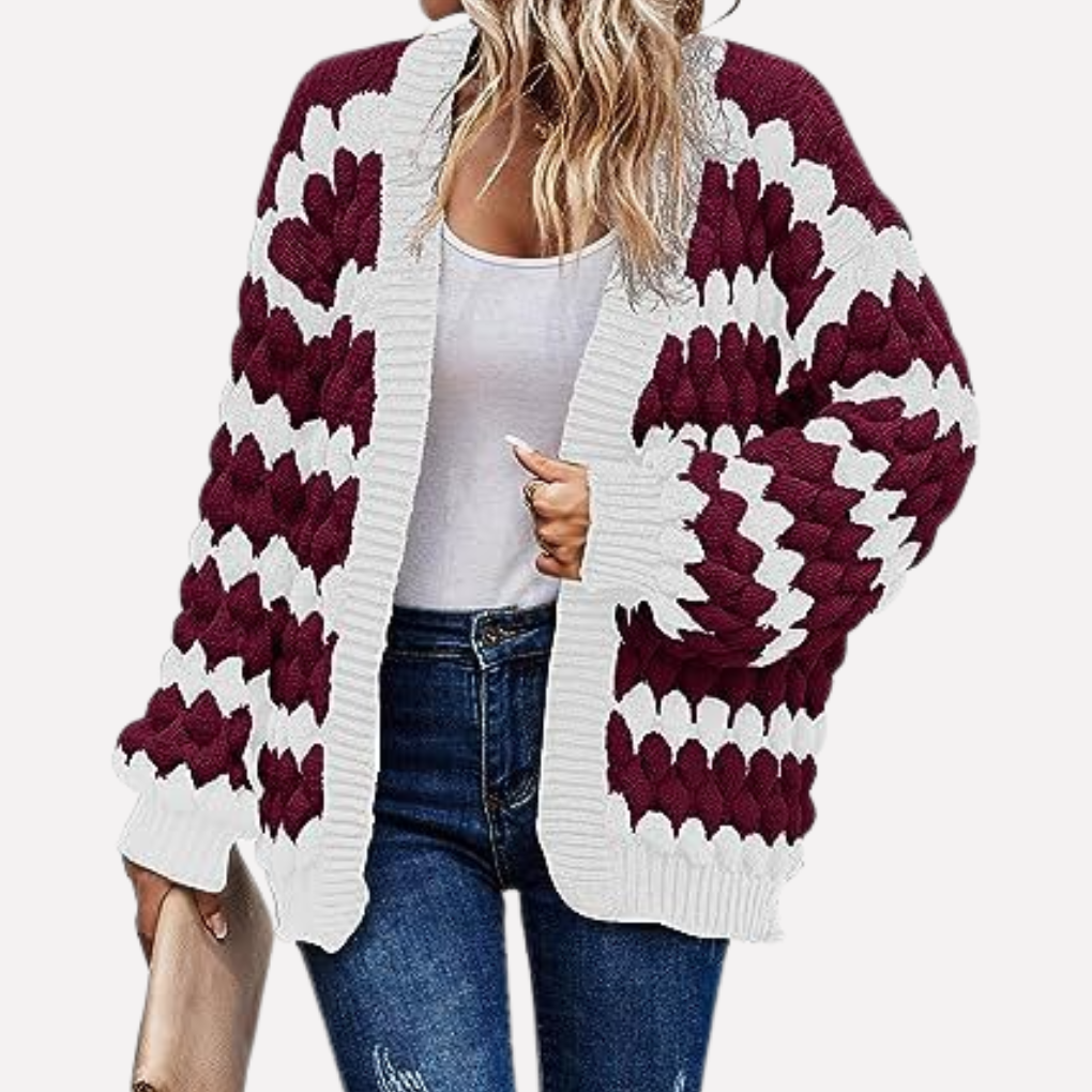Kvinders Åben-Front Cardigan – Stilfuld og Alsidig Lag-på-Stykke