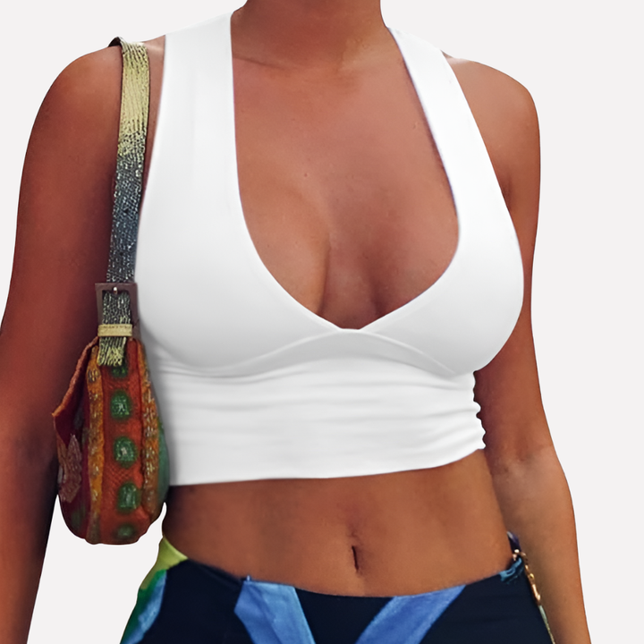 Kvinders Cutout Racerback Cropped Top