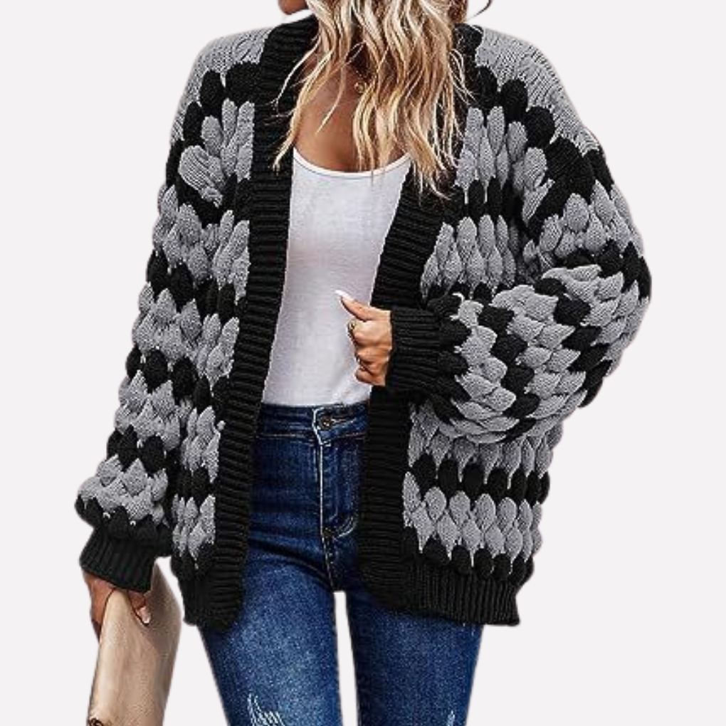 Kvinders Åben-Front Cardigan – Stilfuld og Alsidig Lag-på-Stykke