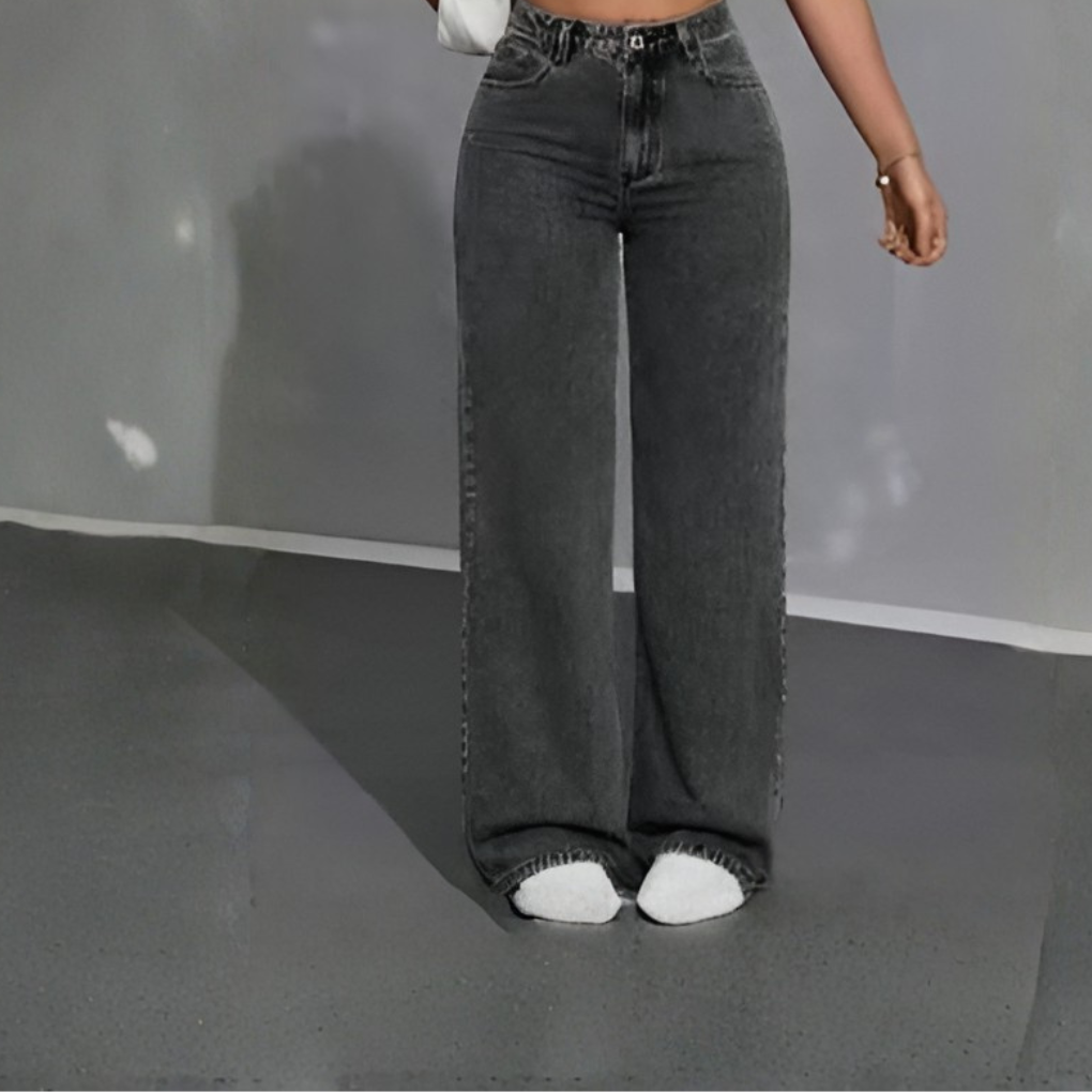 Kvinders Højtaljede Straight Leg Jeans – Casual Cropped Style