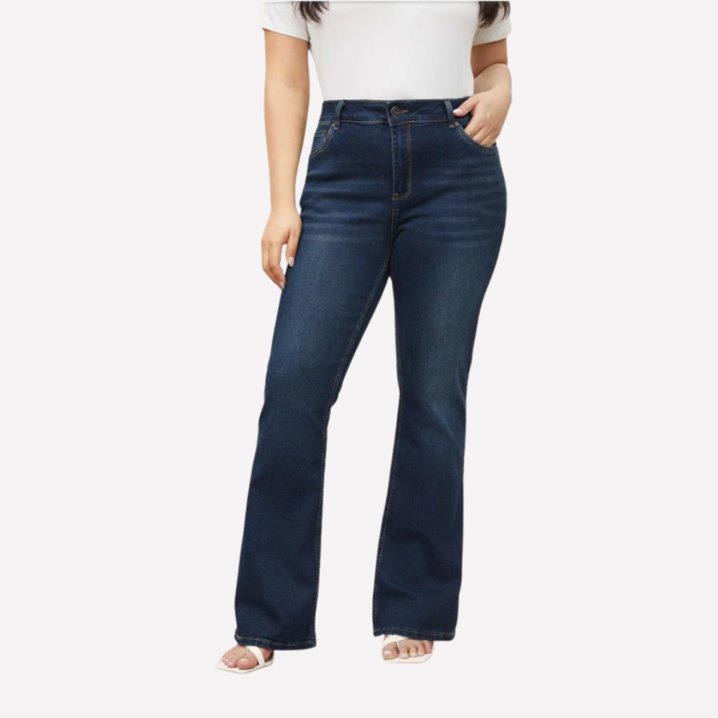Kvinders Højtaljede Straight Leg Jeans – Casual Cropped Style
