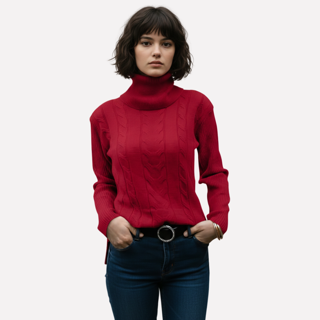 Kvinders Turtleneck Pullover – Afslappet Hverdag Stil