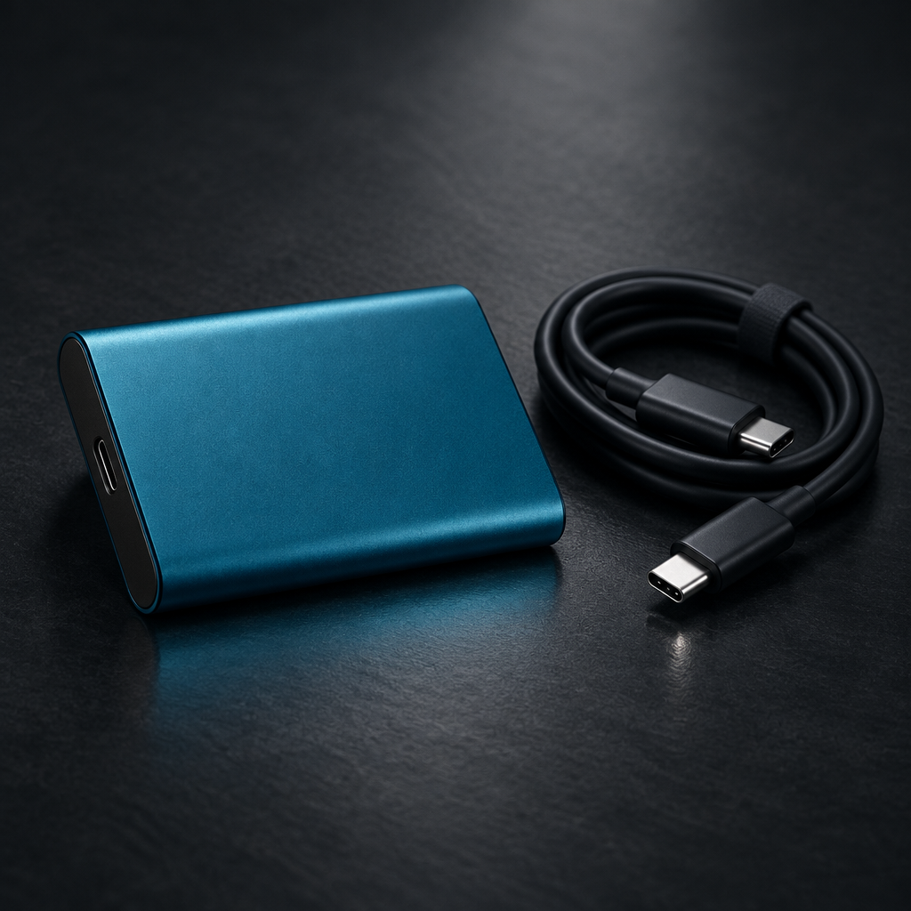 Bærbar USB-C-SSD med 2 TB lagerplads