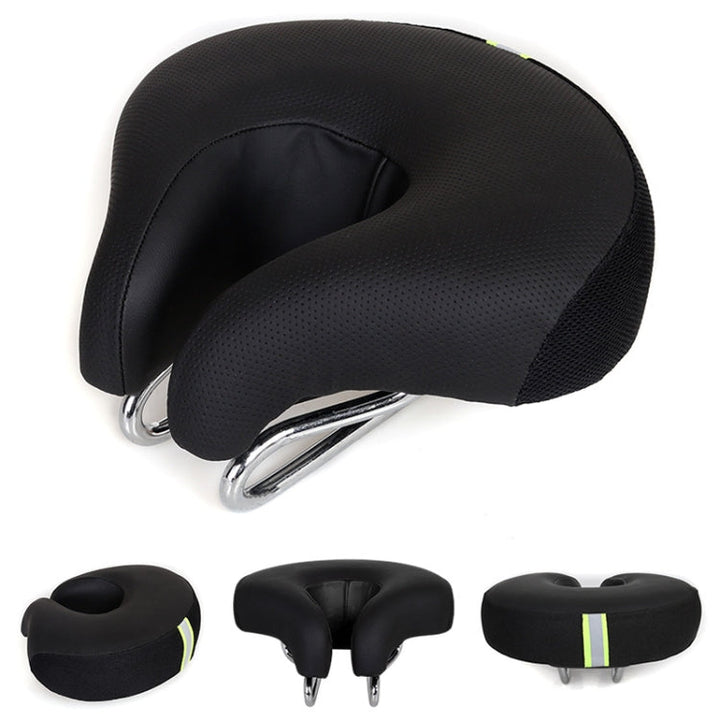 Cykelsadel | Nosefri, ergonomisk | Ekstra tyk skumpolstring | Ridora