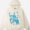 Unisex Oversized Grafisk Hoodie
