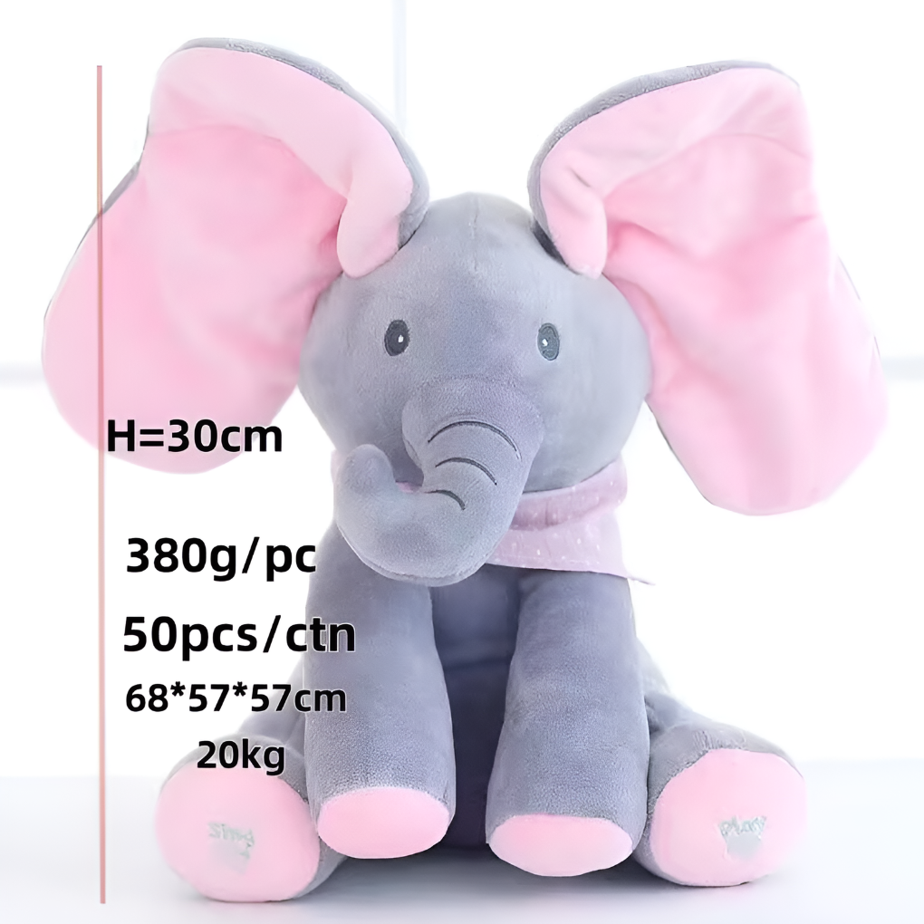 Peek-a-boo elefant plyslegetøj