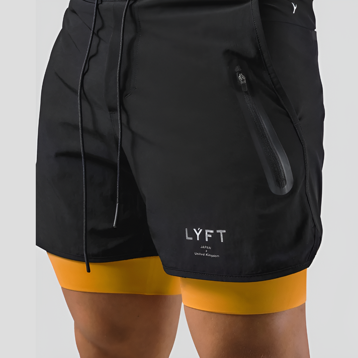 2-i-1 sport- og træningsshorts til mænd