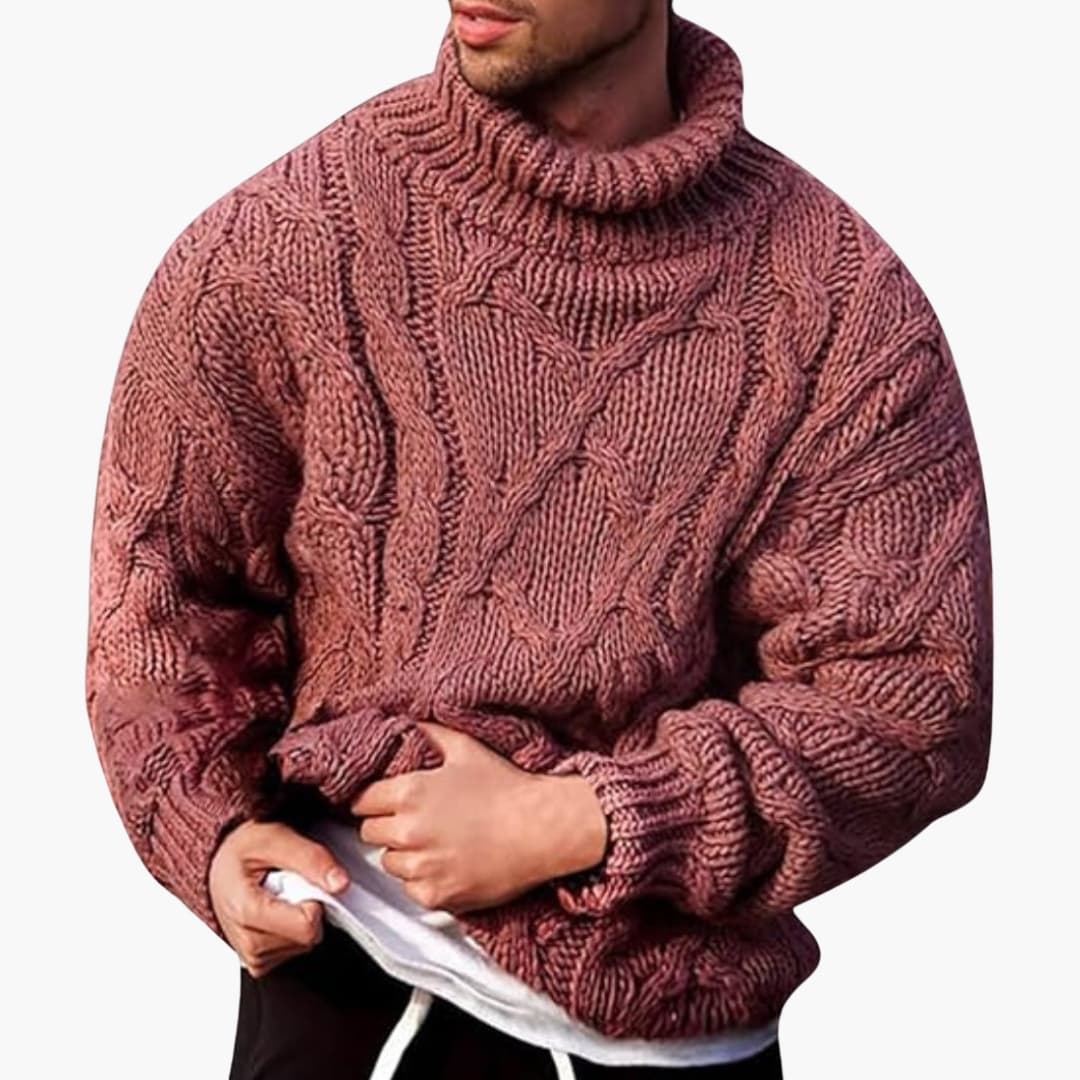 Herre Turtleneck Sweater – Klassisk Strik Pullover