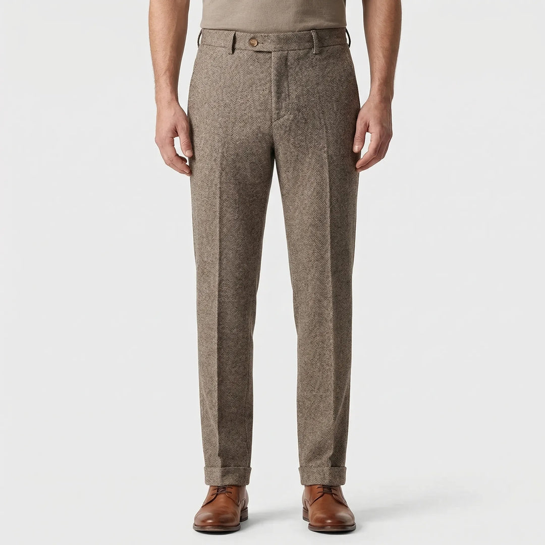 Slim fit bukser med fiskebensmønster - Martin