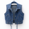 Ærmeløs let denimvest til kvinder
