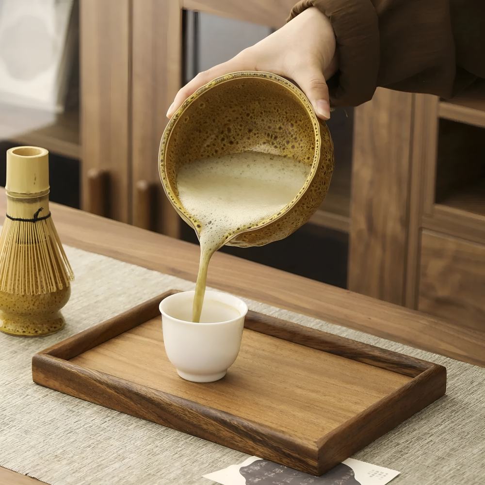 5-dels matcha-sæt med håndlavet keramikskål og bambustilbehør