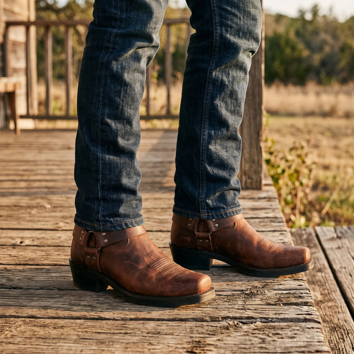 Klassiske western-slip-on-støvler med kort skaft