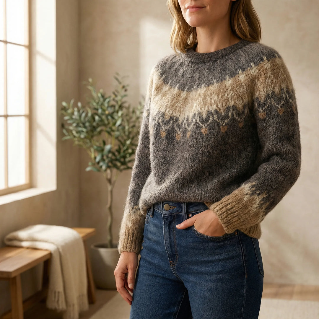 Klassisk sweater med rund hals - Xenia
