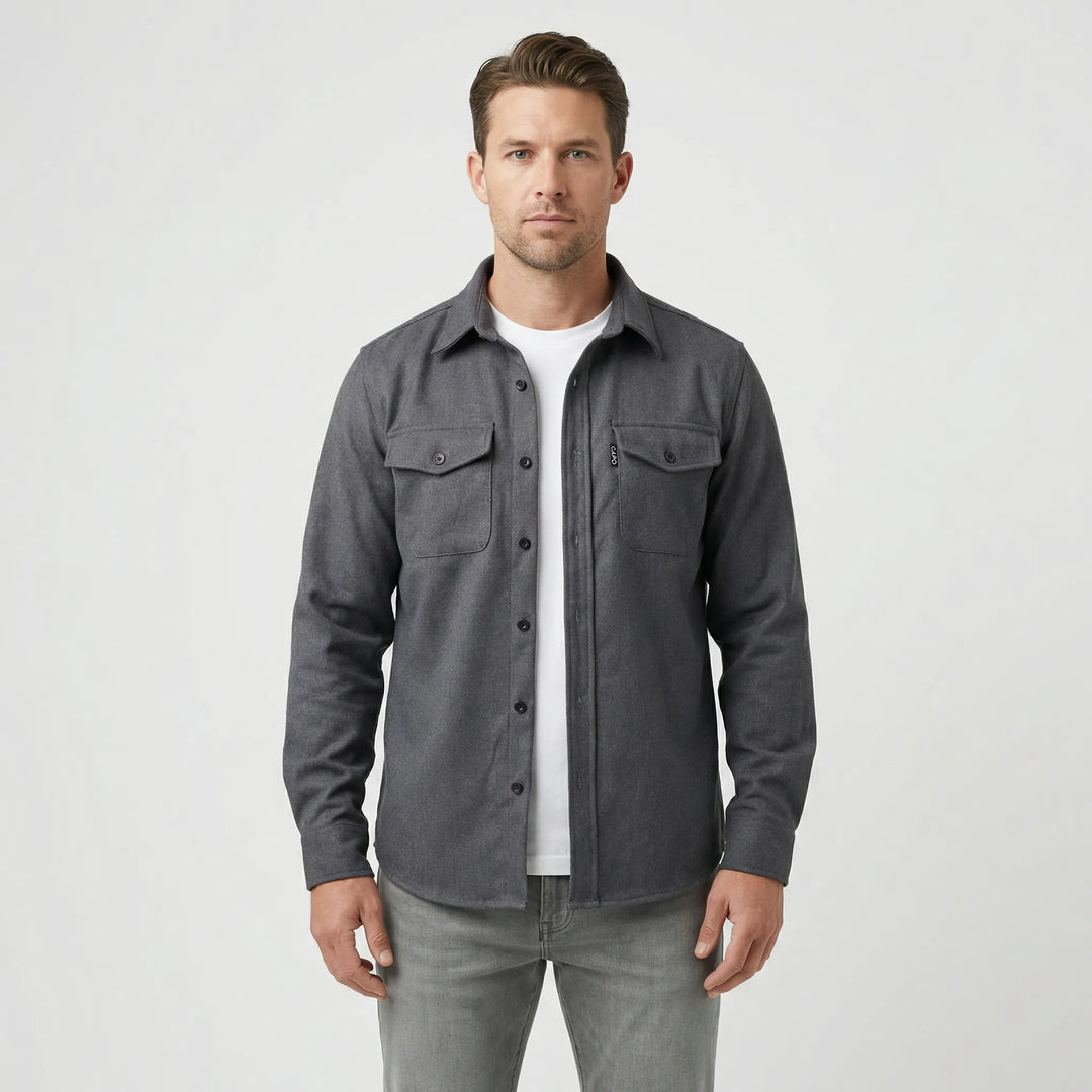 Overshirt med lange ærmer og brystlommer - Pablo