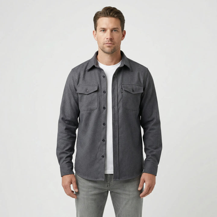 Overshirt med lange ærmer og brystlommer - Pablo