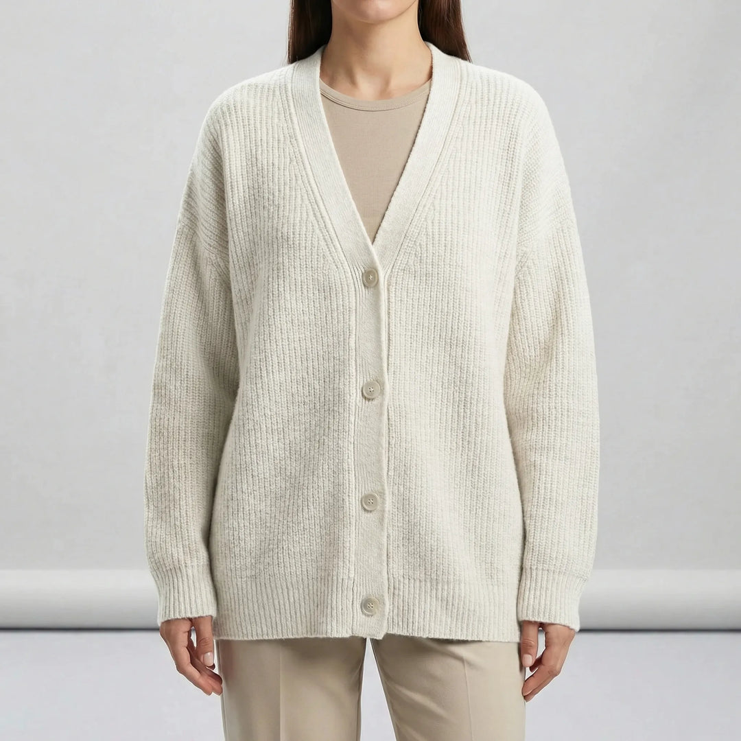 Lang cardigan med åben front - Lene