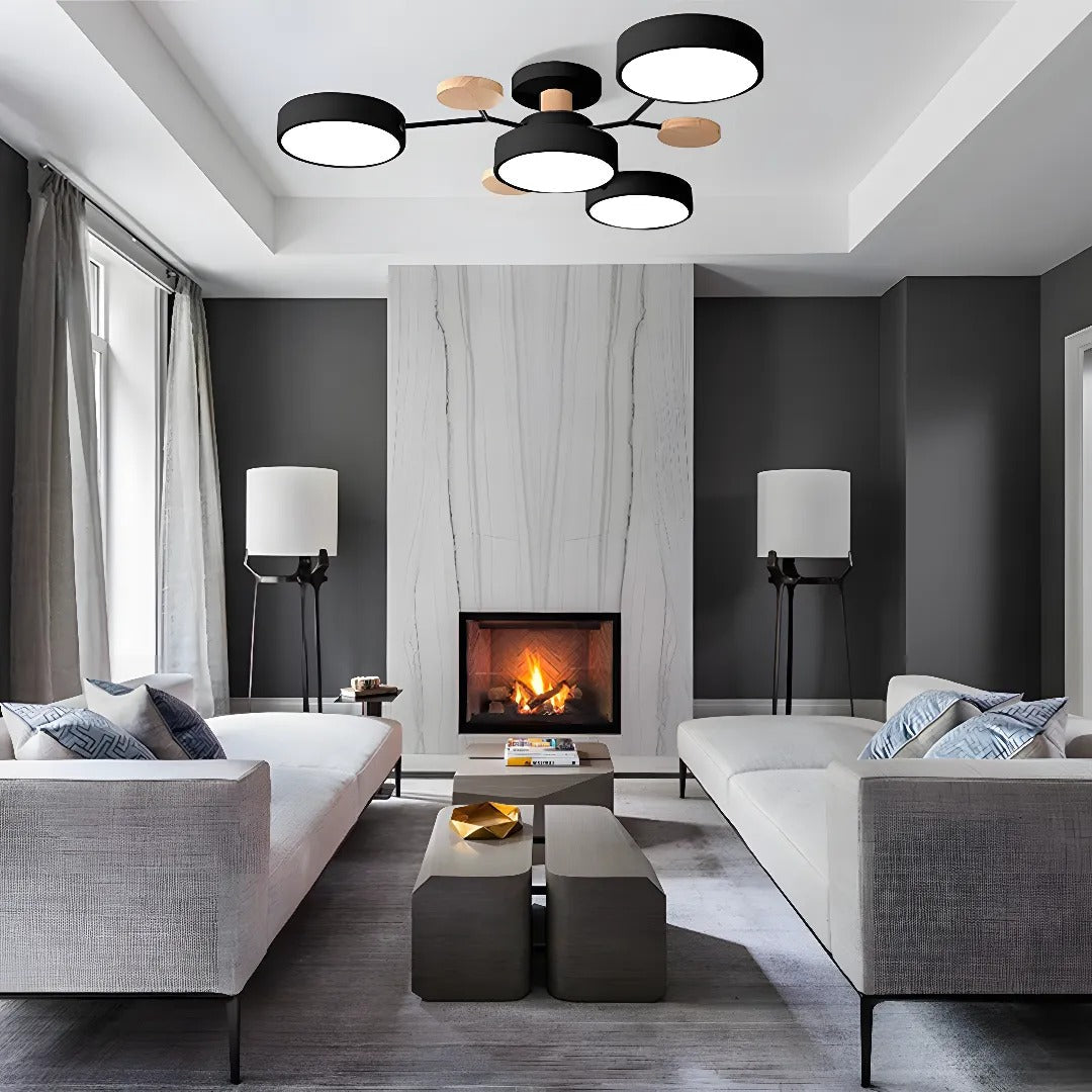 Loftlampe til flush-montering, moderne LED-belysning til rummet