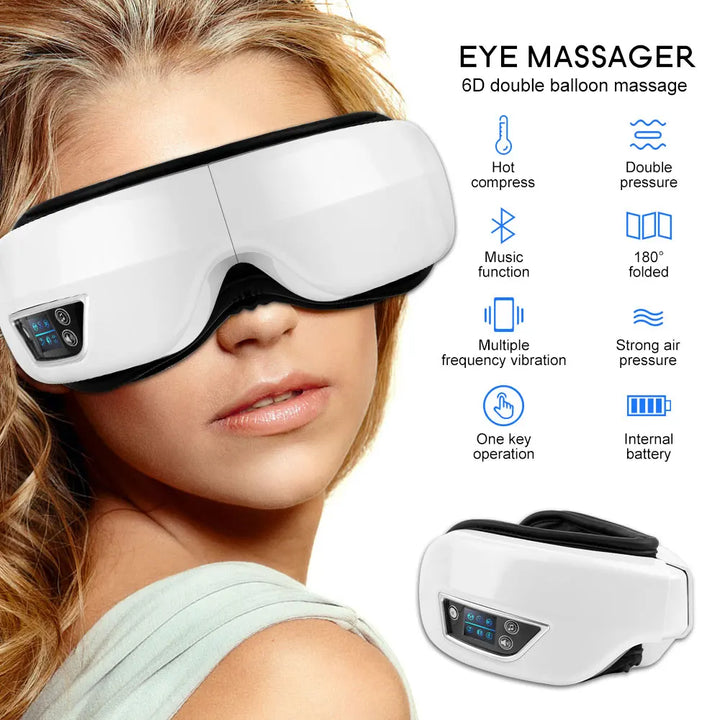 6D øjenmassageapparat | Smart airbag-vibration øjenpleje