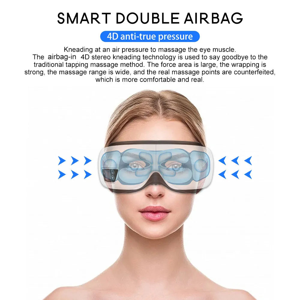 6D øjenmassageapparat | Smart airbag-vibration øjenpleje